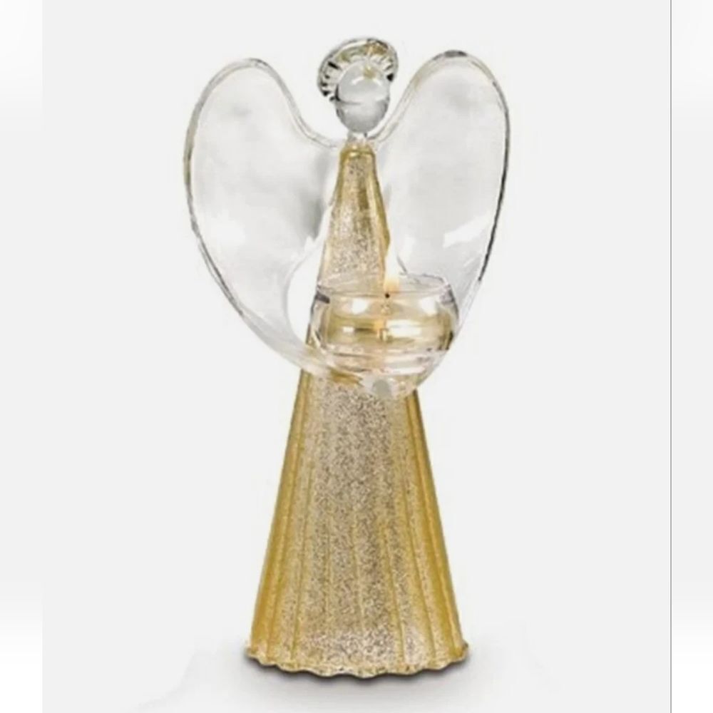 Partylite Elegant Glass Hope Angel Candleholder Small